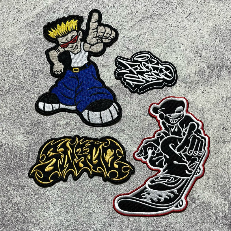 Bordir SNSCO - PAKET BIG PATCH EMBLEM Y2K BIG POCKET BAGGY JORTS JNCO (PATCH ONLY)