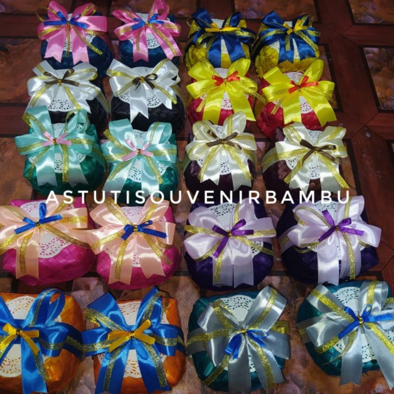 BESEK MINI PITA WARNA WARNI 10X10 CM besek souvenir besek cantik besek makan besek bambu besek murah