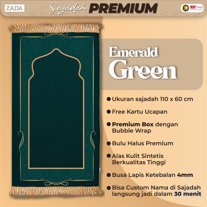 

[Terlaris] Hampers Souvenir Gift Sajadah Bulu Premium Packaging Box - Emerald Green