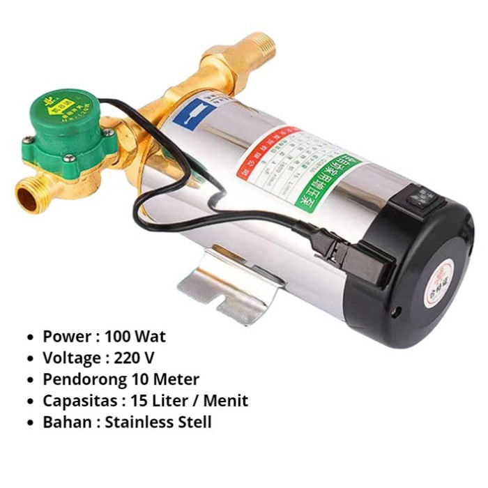 Pompa Booster Pendorong Air Mini High Pressure Shower Mesin Cuci Keran Wastafel Pemanas Air Water He