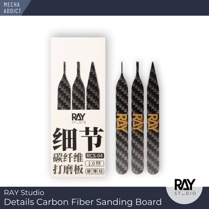 Ray Studio Detailing Carbon Fiber Sanding Stick Board - Sandpaper Holder