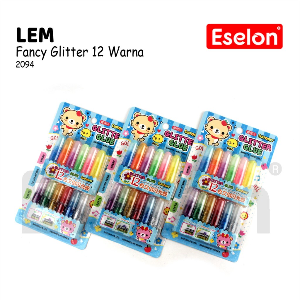 

12pcs Lem Cair Glitter Warna Warni /1 pak Lem Glitter 2094