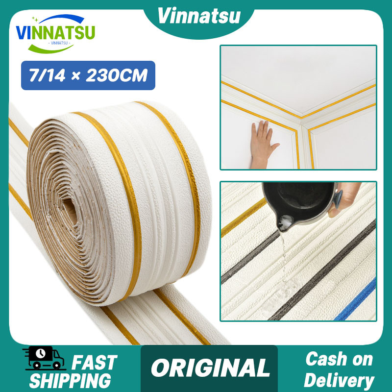 Vinnatsu Wallpaper List Border Foam Stiker Wall Moulding Tempel List Wallpaper Dinding 3d Foam