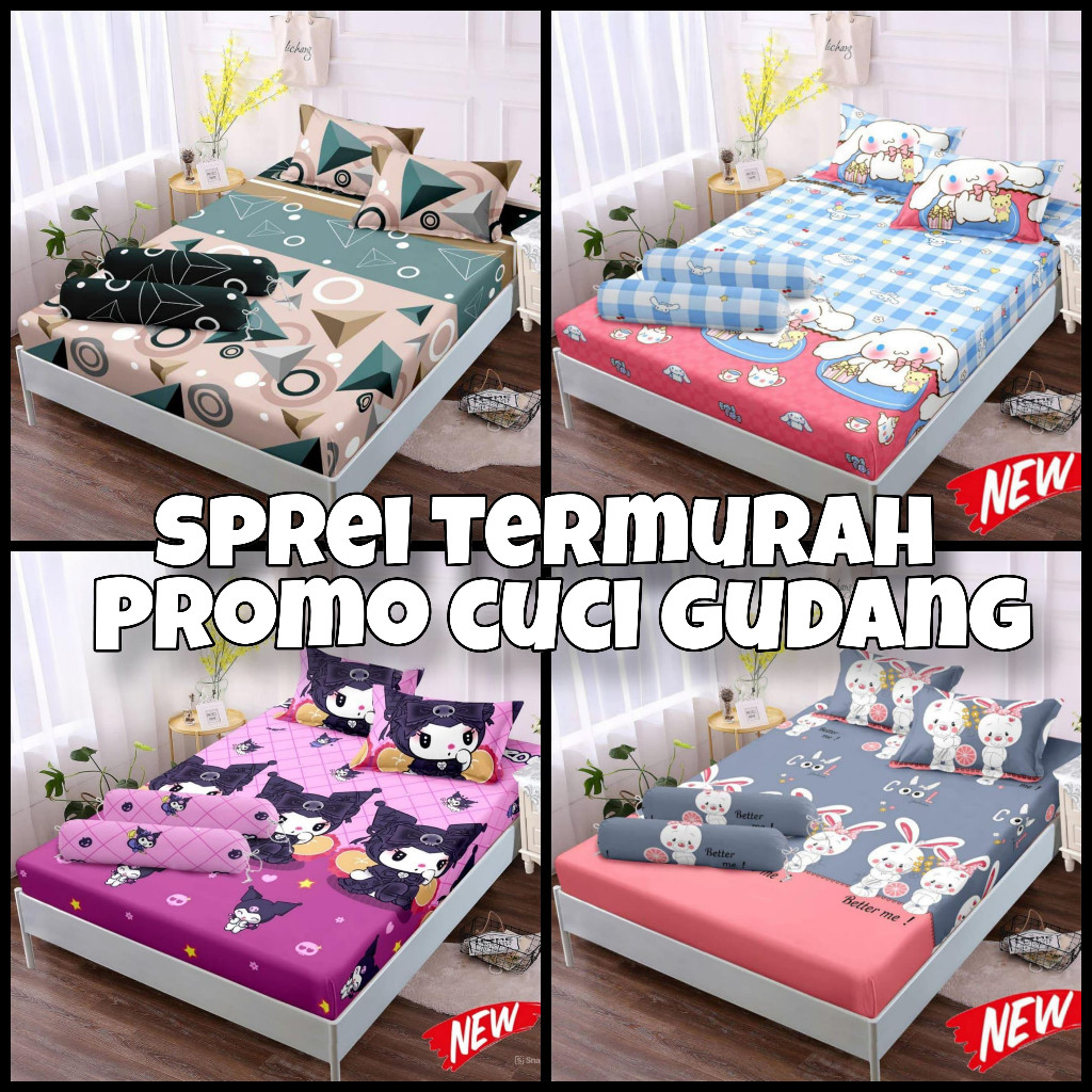 SALE ( CUCI GUDANG ) Sprei Batangan Tanpa Bantal Guling Seprai Karakter Motif Kartun Terbaru & Terla