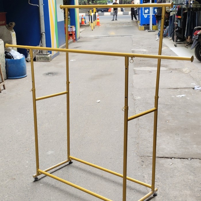 Besi gantungan hanger dobel gold