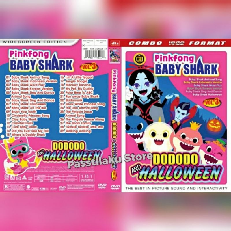 Kaset Lagu Anak Animasi PINKFONG BABY SHARK DODODO AND HALLOWEEN - HD