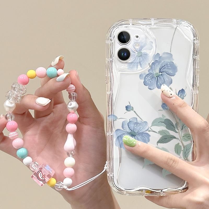 Casing Hp For Samsung A23 4G 5G A20 A20s A21s A22 4G A24 A25 Case Flower Simple BLUE FLOWER FLOWER F
