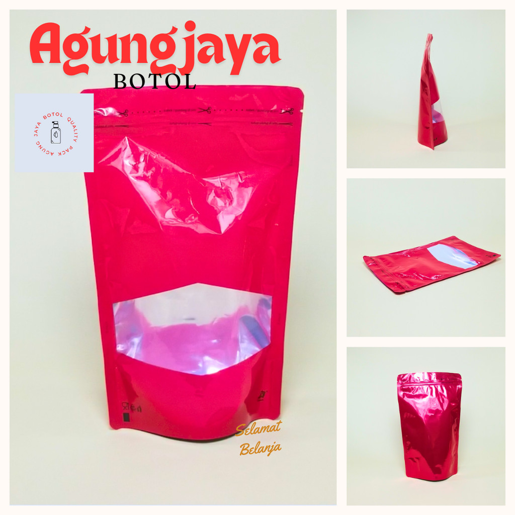 Pouch Window Transmetz Merah @ Pcs Series / Plastik / Plastik Kemasan / Pouch Plastik / Sachet Plast