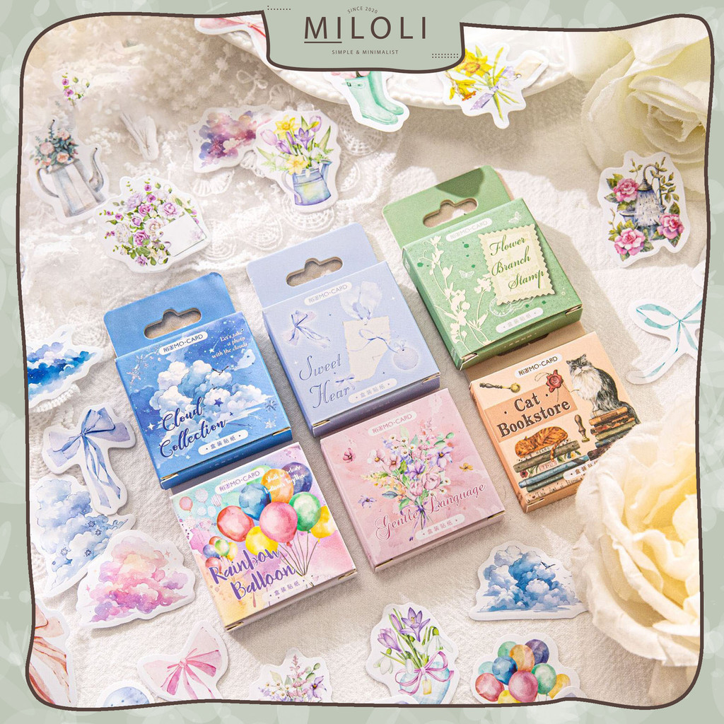 

[MILOLI] 46/ 45Pcs RETRO FLOWER AND ANIMAL Sticker Deco DIY Scrapbook Stiker Jurnal Dekorasi Diary Kotak - B0504