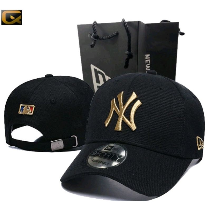 Topi NY Baseball Black Gold / Hitam Emas Import Premium Cx
