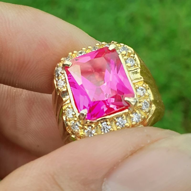 cincin batu merah siam rose asli bangkok