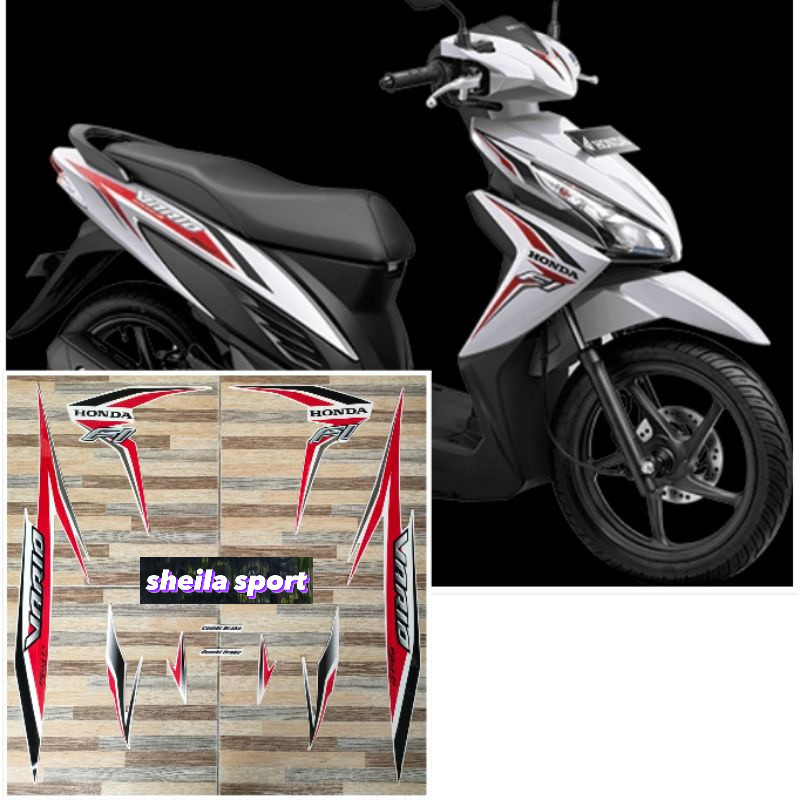 Striping vario 110 stiker Honda Vario 110 FI putih tahun 2015 kualitas bagus