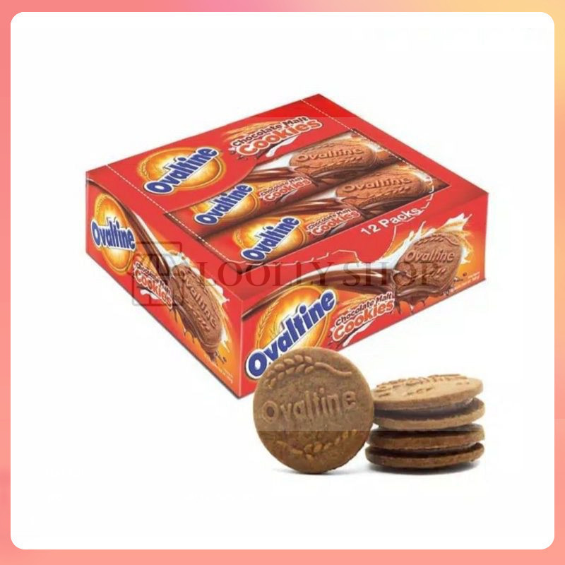 

Biskuit Ovaltine Chocolate Malt Cookies 30gr 1 Box isi 12 x 30 gram