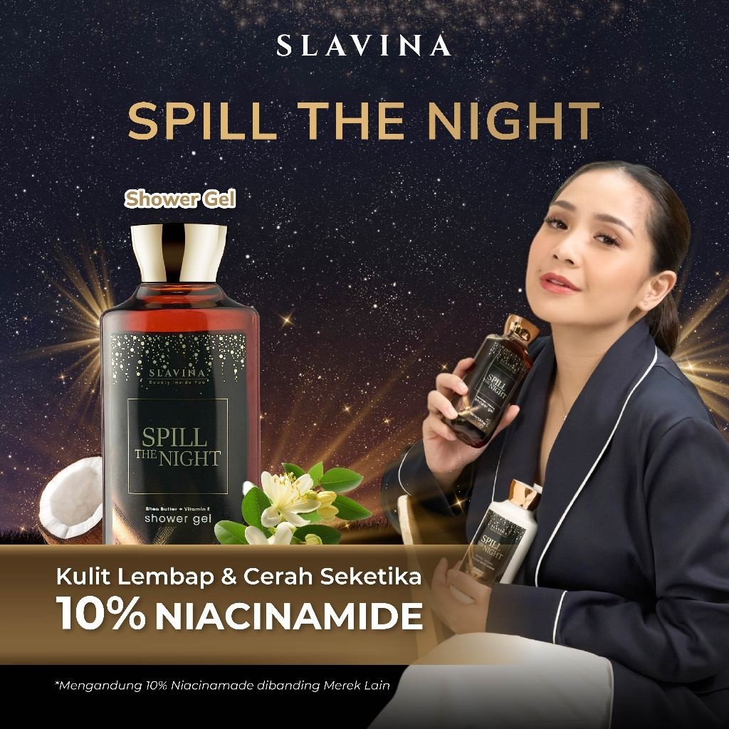 SLAVINA Shower Gel Spill The Night 350ml - Sabun Cair by Nagita Slavina