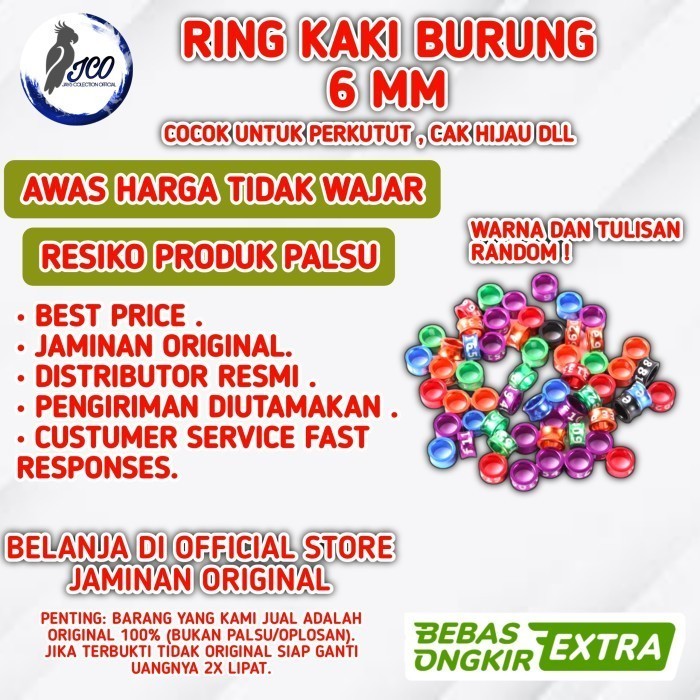 RING KAKI BURUNG PERKUTUT CAK IJO GELANG KAKI BURUNG RING BURUNG