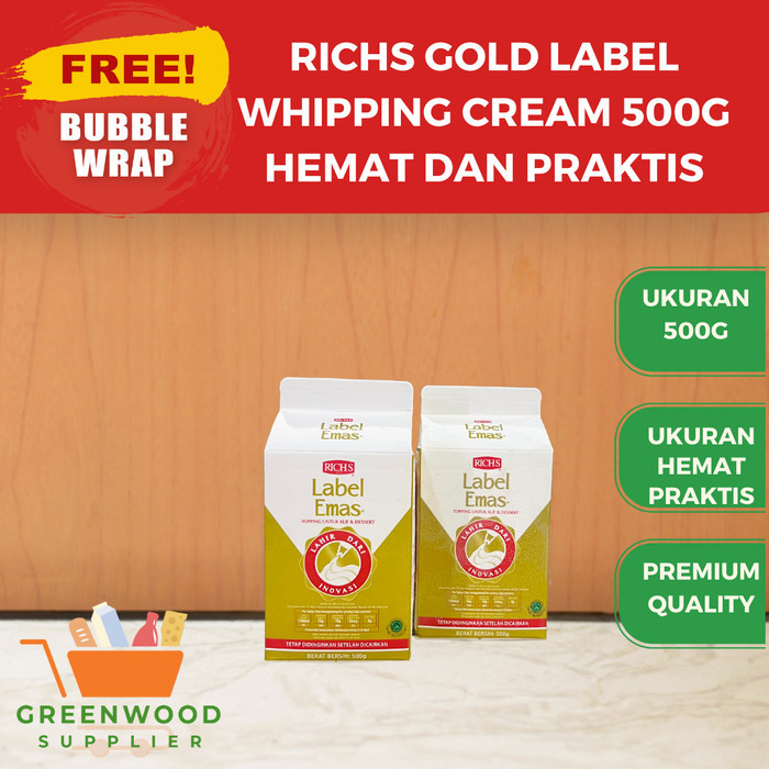 

[HEMAT] Richs Gold Label Whipping Cream - 500G