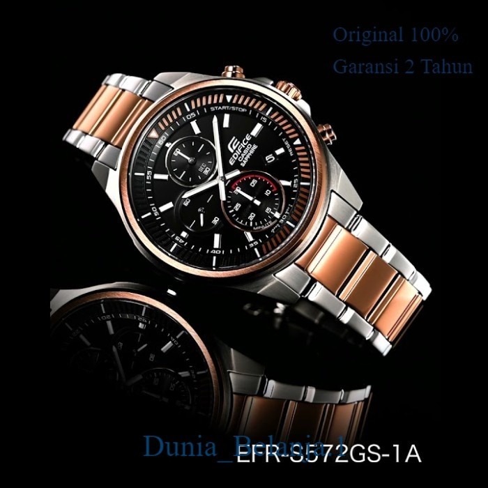 Original 100% Casio Edifice EFR-S572GS-1AVUDF Jam Tangan Pria Sapphire Rose Garansi Resmi 2 Tahun