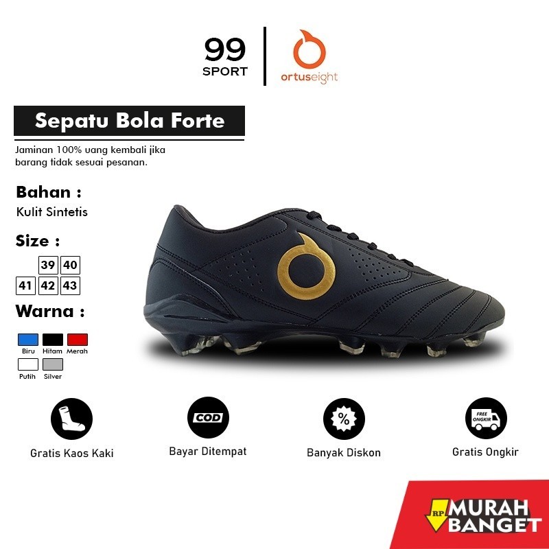 Sepatu olahraga terbaru- Sepatu Bola Ortus Forte Savage Ortuseight Hitam Komponen Original
