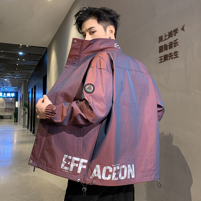 Men's new trendy casual colorful and color changing printed jacket jacket jacket