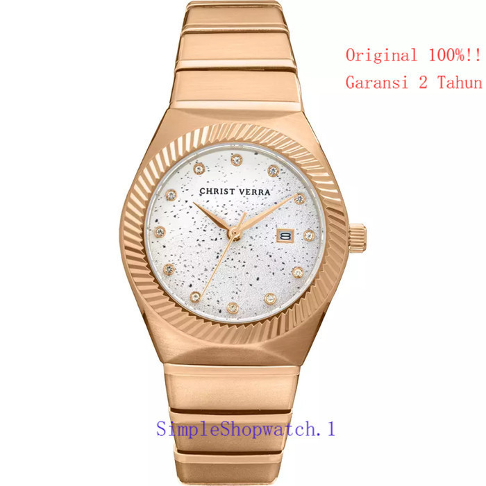 Original 100% Jam Tangan Wanita  Christ Verra CV 922707L-15 SLV Garansi Resmi 2 Tahun