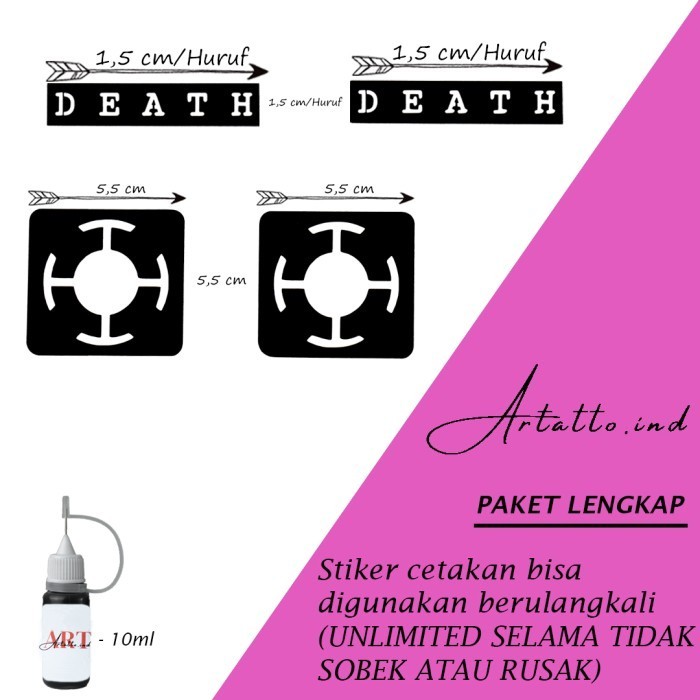 (NEW) -Henna Tatto One Piece "Trafalgar Law" - Paket Lengkap