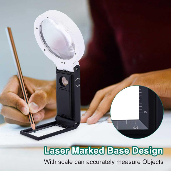 

FOX Kaca Pembesar Folding Genggam Magnifier Glass 6x 25x with LED UV TH-7018-A Mikroskop Bekas Ways Trinokuler Second Anak Portable Murah Harga Trinokular Trinocular Mikroskope Binokuler Penggaris Ajaib Putar Multifungsi Geometri Bentuk Lengkap Angka P IH