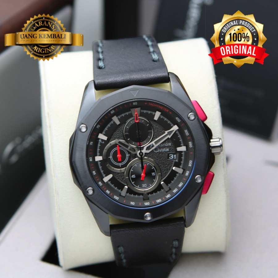ORIGINAL JAM TANGAN ALEXANDRE CHRISTIE PRIA KULIT GARANSI RESMI AC 6599 6663 6572 6574 6578 6579 658