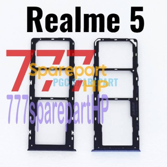 Original Simtray Realme 5 - RMX1911 - Tempat Simcard Simlock Sim Lock Slot Card Tray Ori - 777sparep