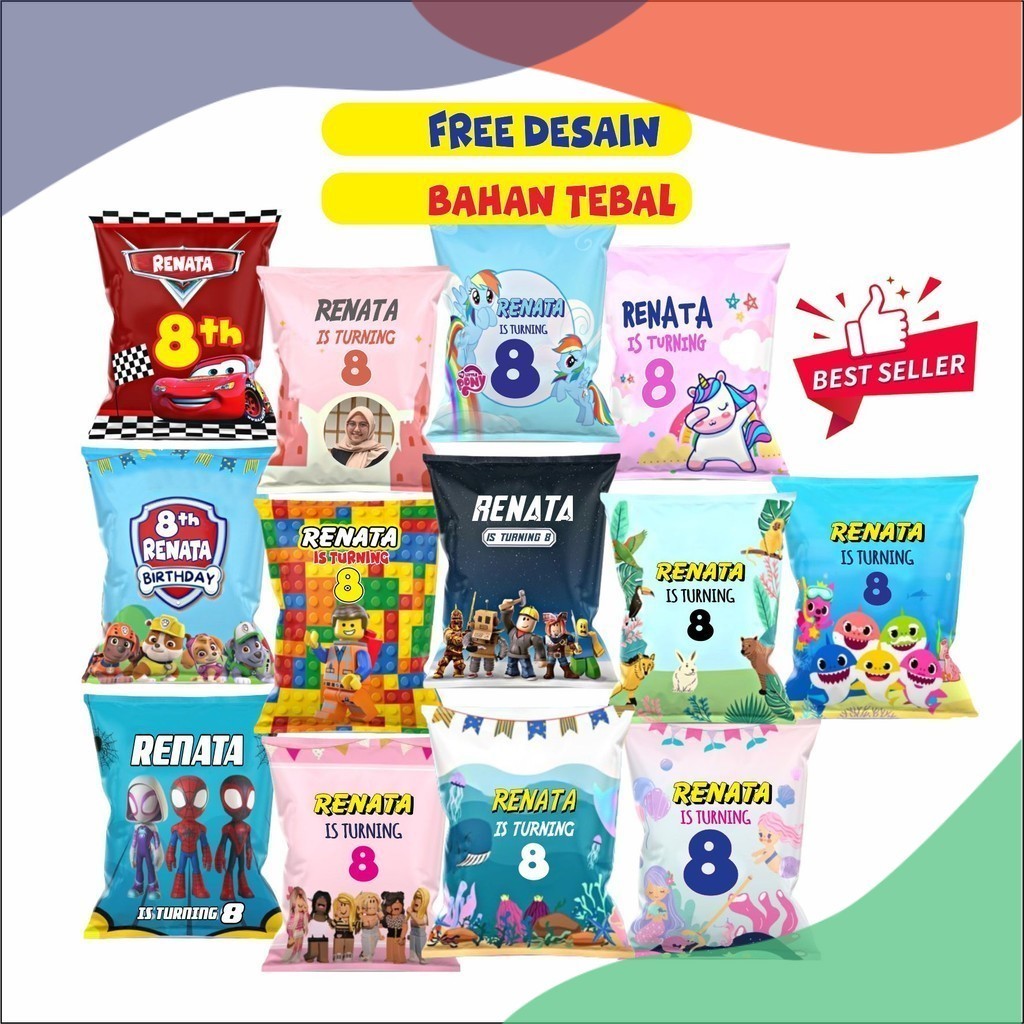 POUCH SNACK JUMBO KEMASAN SNACK ULANG TAHUN Tas Ultah Tas Lebaran Tas Natal