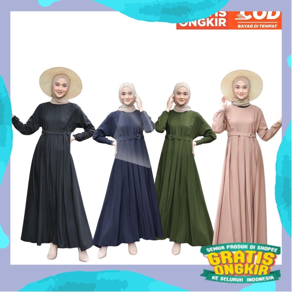 Rasya Gamis Dress- Gamis Hits Remaja Dewasa/Gemoy