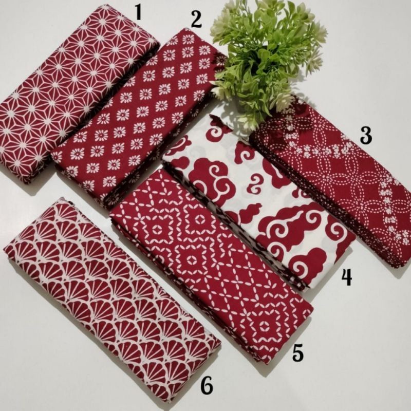 SQ2703 KAIN BATIK CAP WARNA MERAH MAROON KAIN BATIK GARUTAN WARNA MERAH HITAM