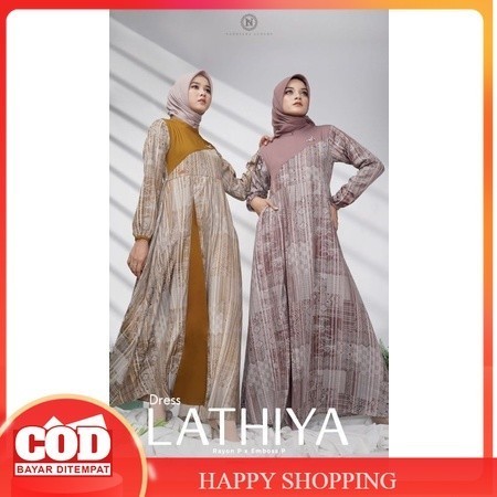PROMO Lathiya Dress Nadheera Luxury Gamis Outfit Kondangan Resmi Terbaru