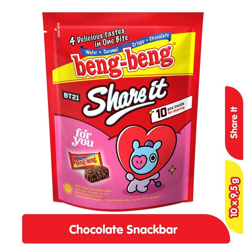 

beng-beng Share It Wafer Rice Crispy Chocolate 10 x 9,5 g