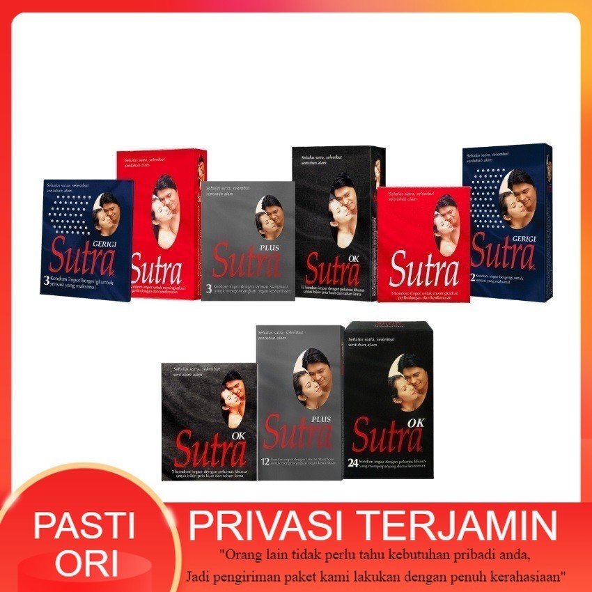 Kondom Sutra - Klasik Merah / Sutra OK  Sutra hitam / Sutra Plus / Gerigi - Isi 24 Pcs / 3 Pcs / Isi