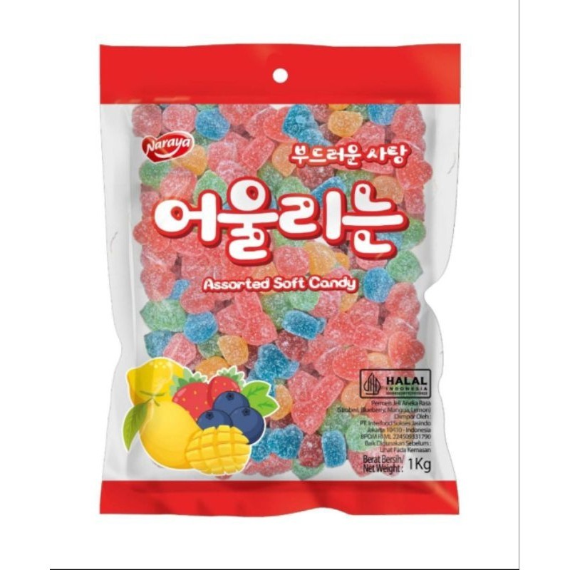 

permen warna warni 1 kg/naraya permen jelly mix candy/permen jelly aneka rasa buah