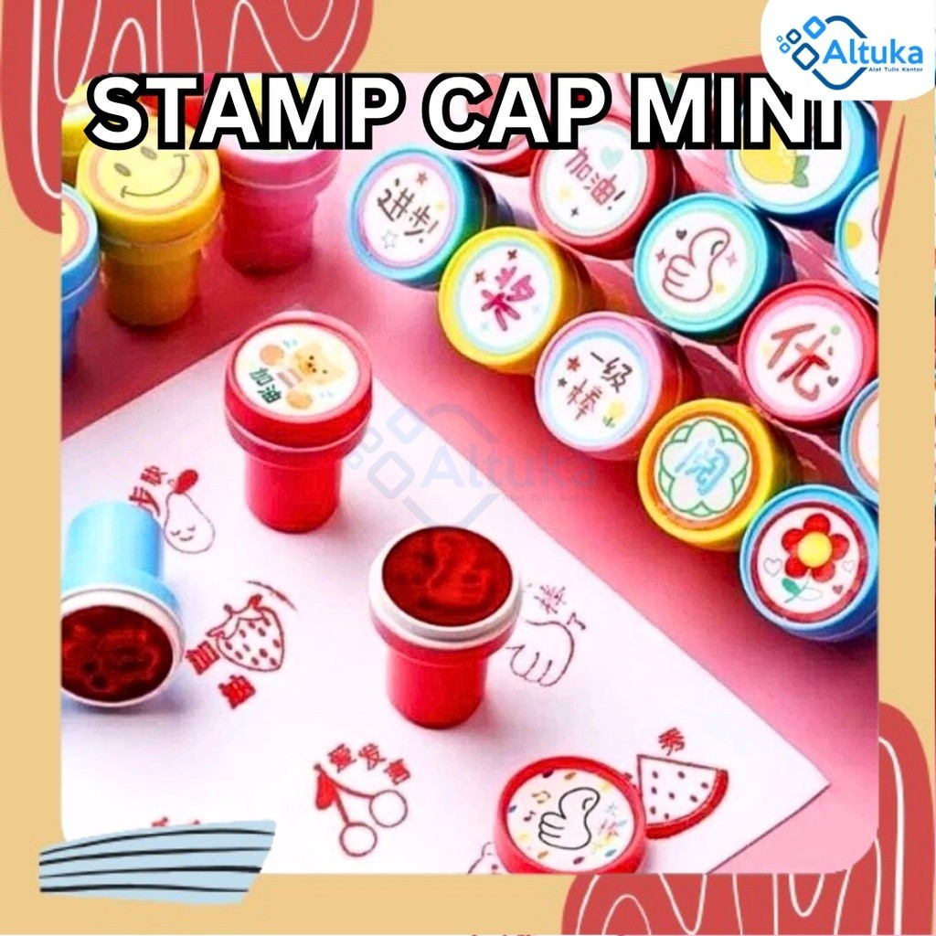 

(5 Pcs) Mainan Stempel Anak Karakter Funcy / Stamp Cap Mini Character Funcy