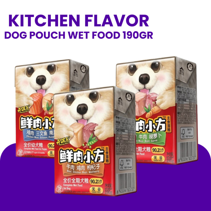 Kitchen Flavor Wetfood anjing Puppy adult all life stage190gr makanan basah anjing KF