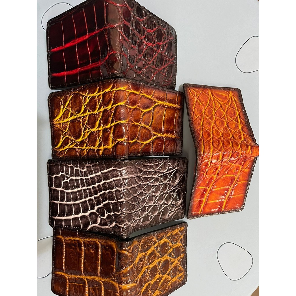 Dompet Pria Lipat Kulit Tulang Eksotis Asli Buaya Merauke Papua Sesuai Gambar (Best Seller)