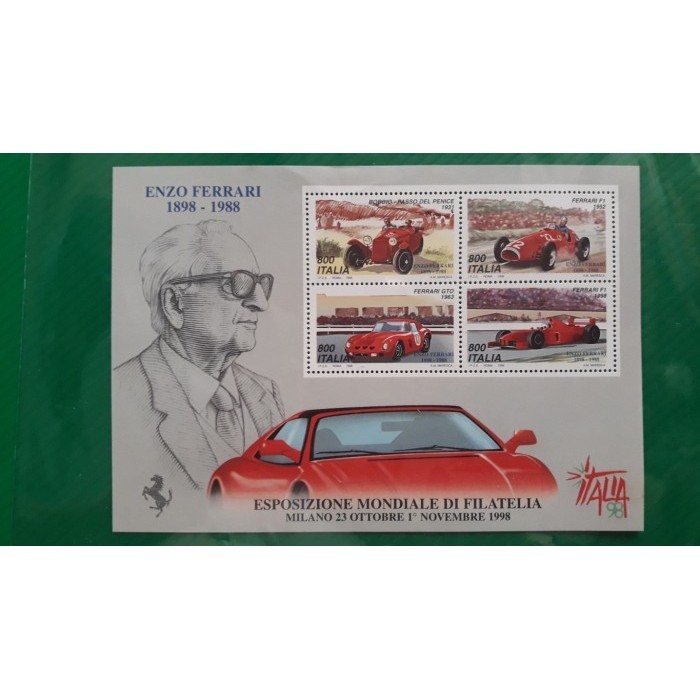 PERANGKO LANGKA - ENZO FERRARI 1898 - 1988 / ITALIA '98 -KA67