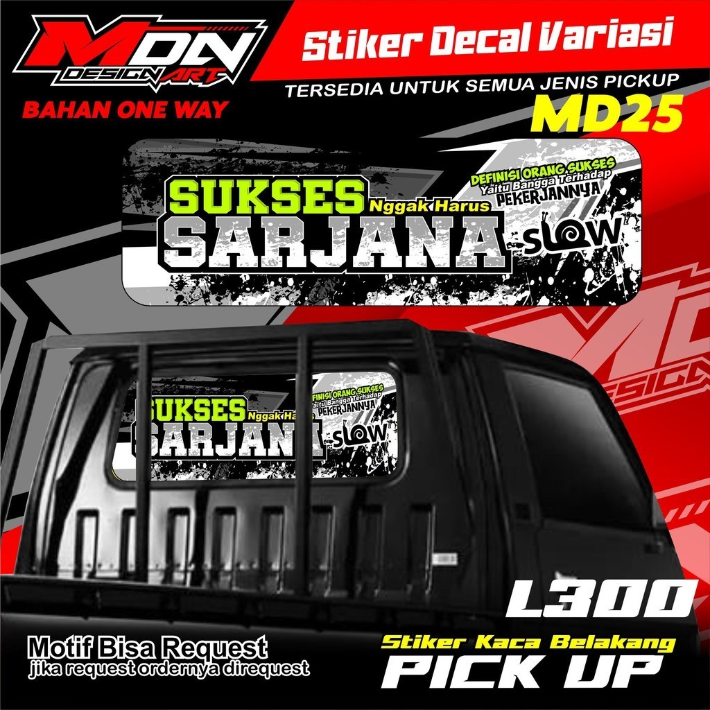 Stiker Kaca Belakang Pick Up - Sticker Pick Up L300 / T120SS / New Carry / Granmax bisa requsest