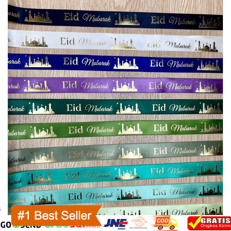 

5 Meter Pita Idul Fitri 2,5 cm Pita Lebaran Premium Pita Box Lebaran 2,5 cm (BUKAN 1 ROLL)