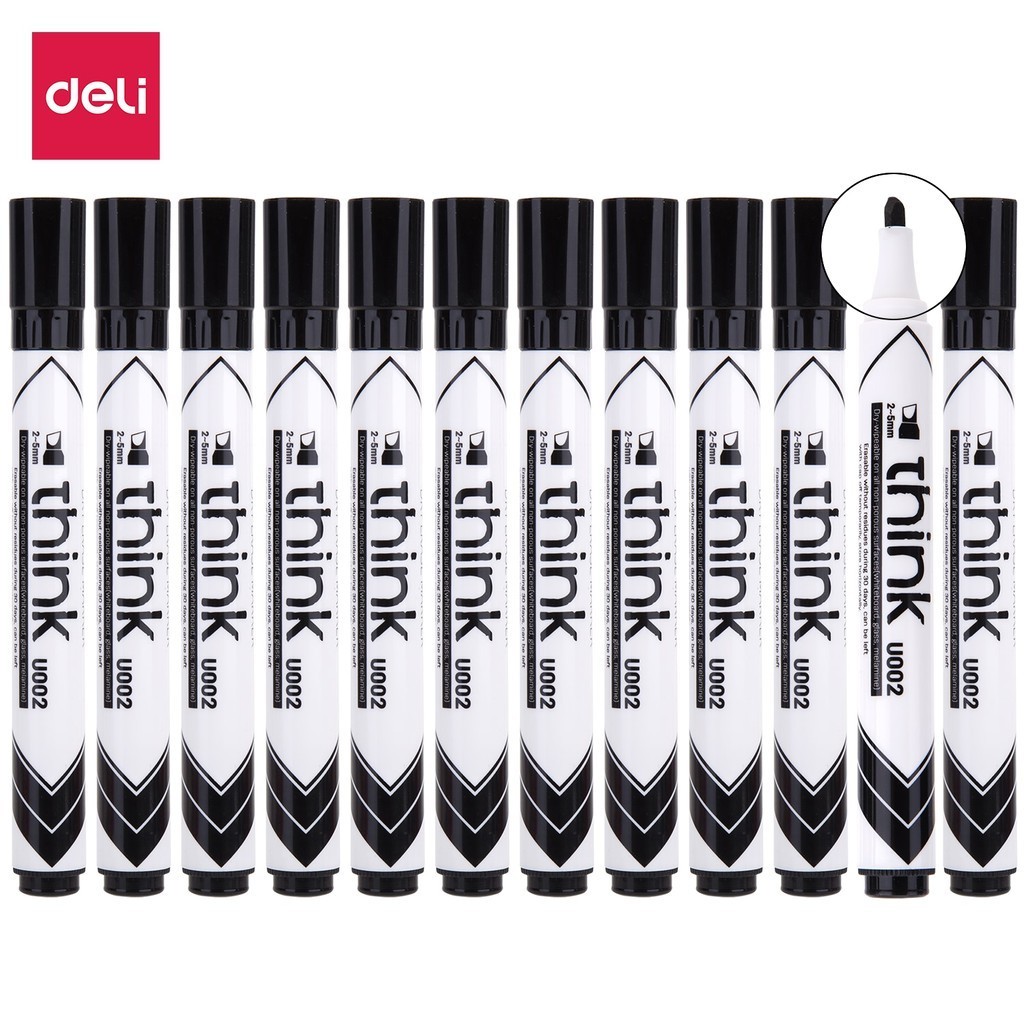 

Deli Spidol Think Dry Eraser Hitam - EU00220