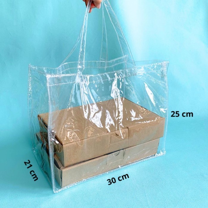 

TAS MIKA 30 x 25 bening untuk box donat / Goodie bag transparan
