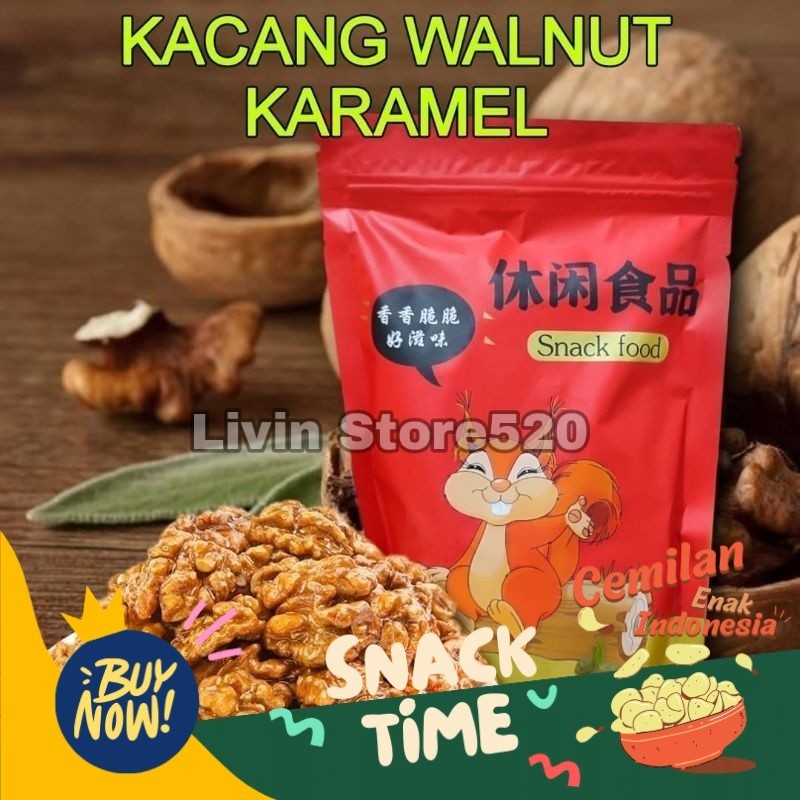 

Special Diskon NEW//HALAL//Cemilan Sehat Premium Kacang Walnut Karamel 250gr