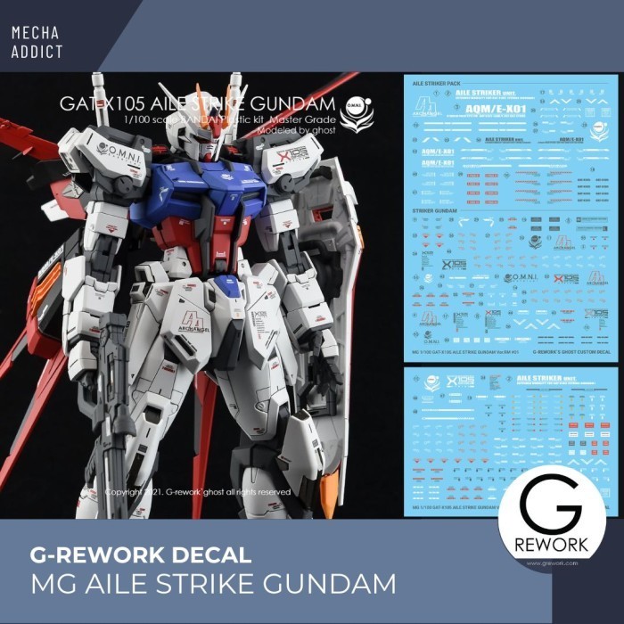 Water Slide Decal MG Aile Strike Gundam Ver. RM by G-rework