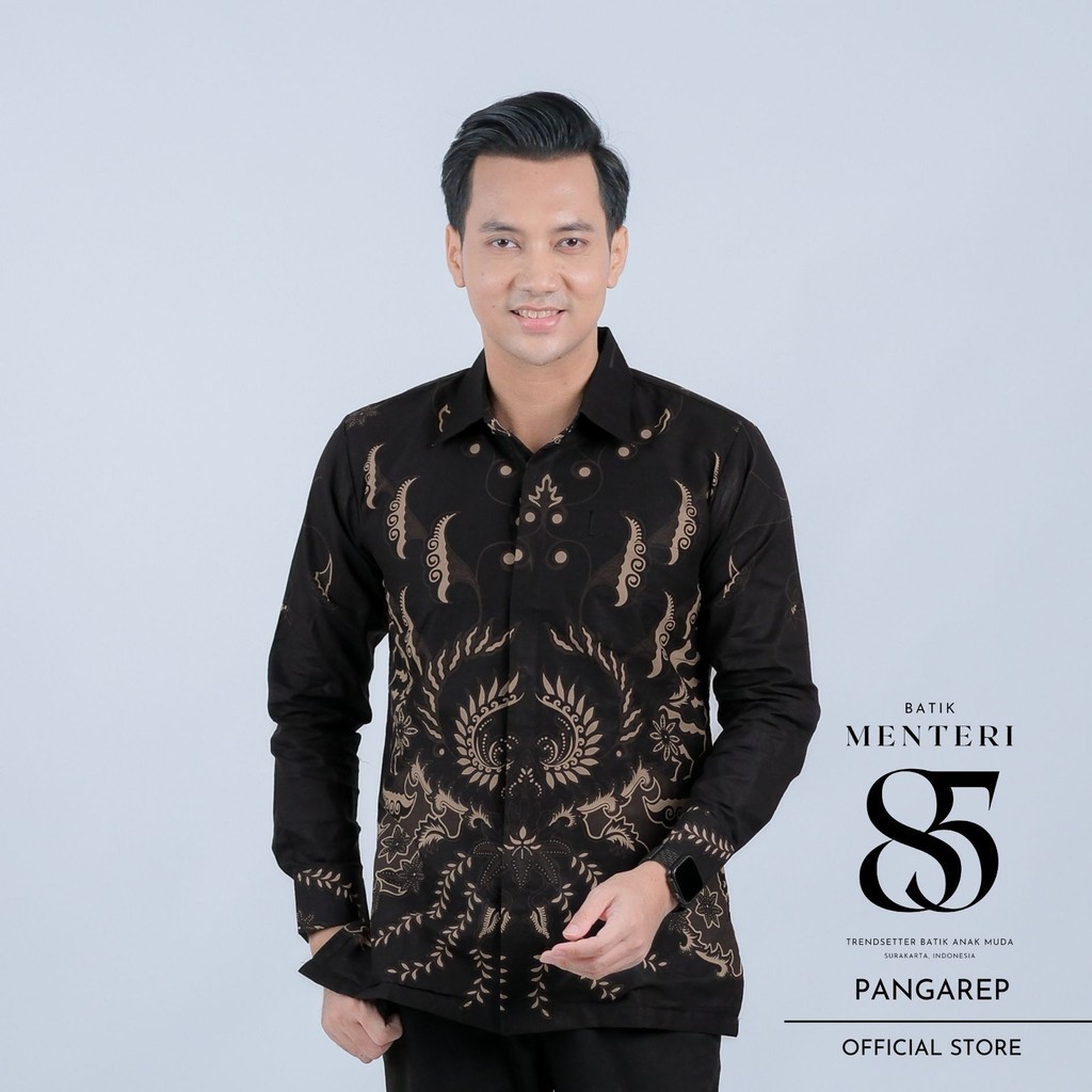 Kemeja Batik Menteri 85 Baju Batik Pria Motif Pangarep Modern Lengan Panjang Slim Fit Premium
