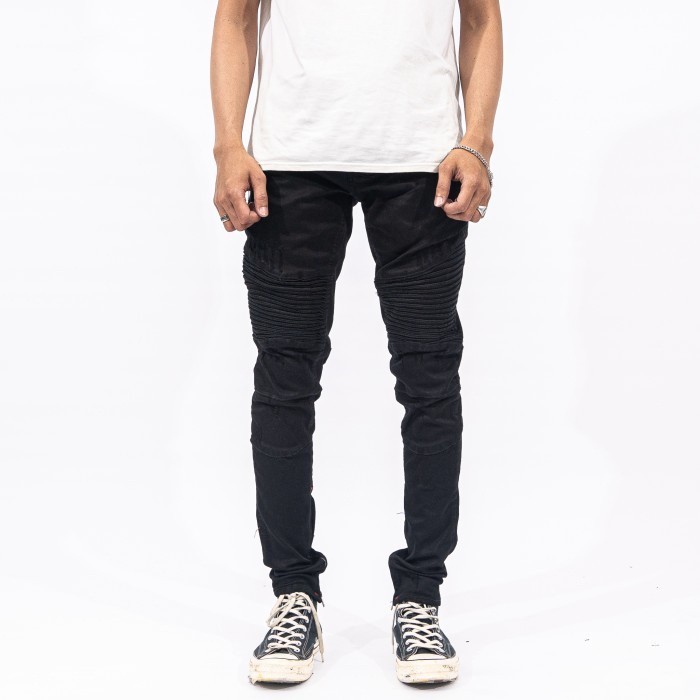 A1 biker - Smoke Black - Celana Jeans