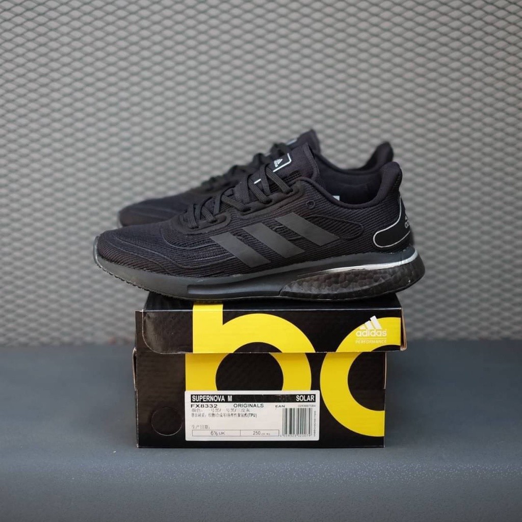 ADIDAS SUPERNOVA  ALL BLACK - BNIB 100% ORIGINAL MATERIAL GUARANTE | SNEAKERS SEPATU PRIA