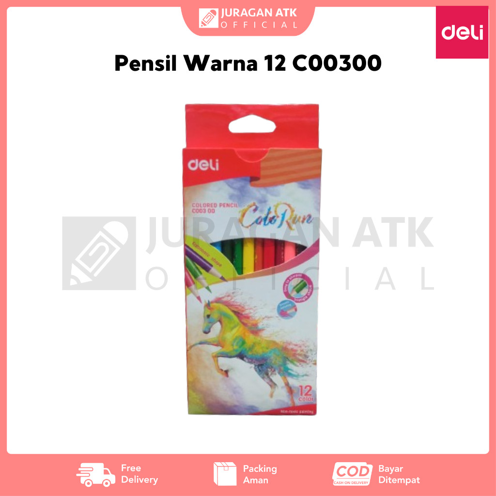 

Pensil Warna Deli 12 Warna C00300 ColoRun Pencil Deli C00300 12 Color