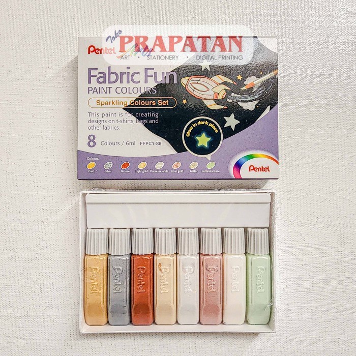 

Pentel Fabric Fun Paint Set 6ml | Cat Kain Tekstil - SPARKLING -YY41